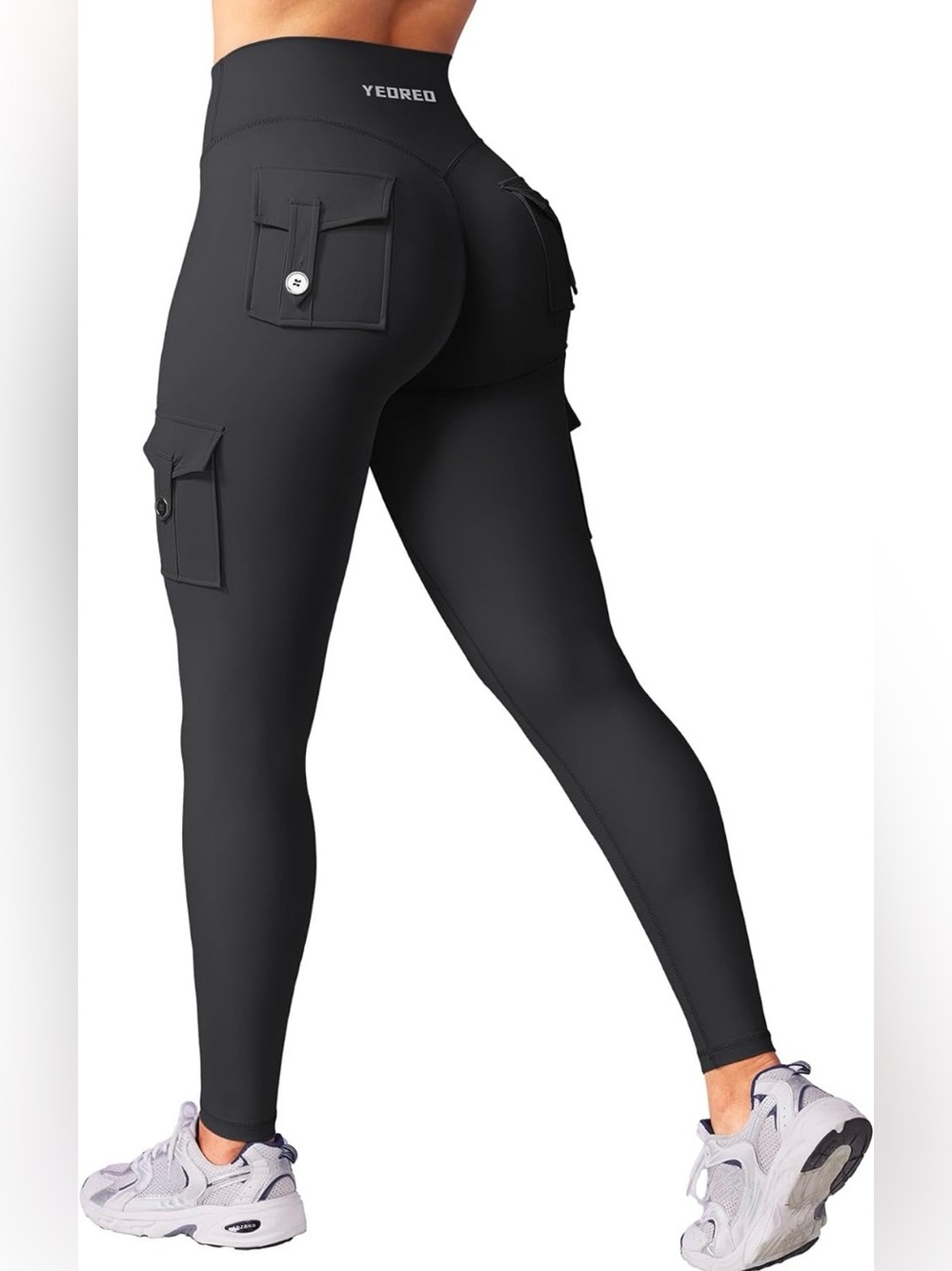 YEOREO CoreFlex Women Workout Cargo Leggings Hidden Scrunch, Butt Lifting XXL